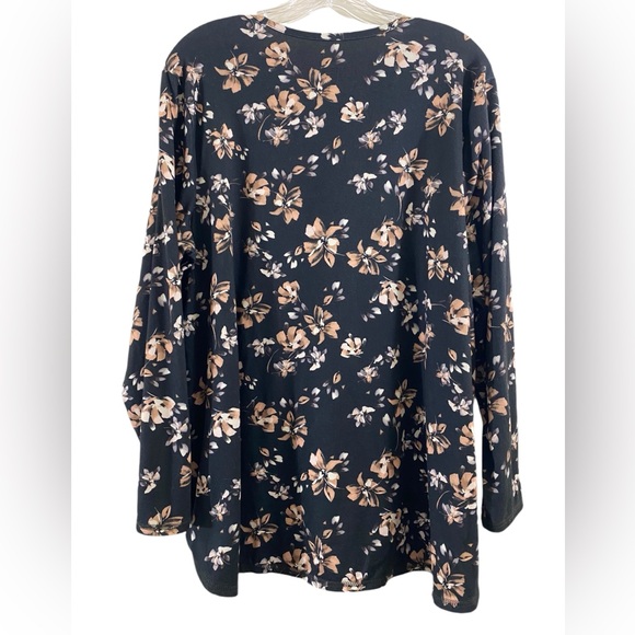 J Jill Fit Performance Long Sleeve Tee Floral Stretch Womens Size XL - Picture 7 of 9